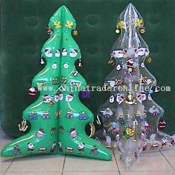 Inflatable PVC Christmas Trees Printed with Santa Claus Patterns